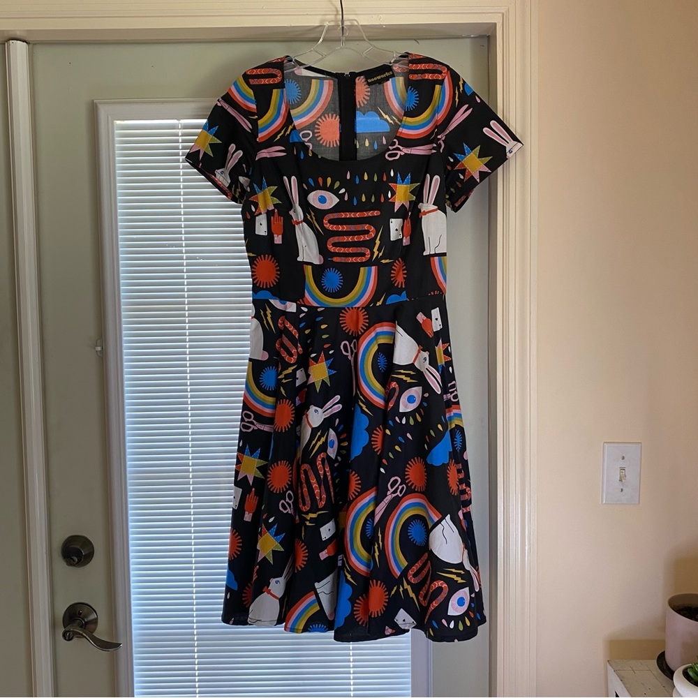Nooworks Loretta dress ✨Magic✨ print by Lisa Congdon size L